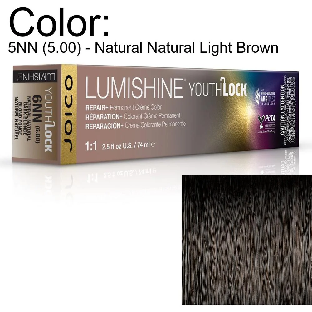 LumiShine YouthLock Permanent Creme Color - 5NN (5.00) - Natural Natural Light Brown / 2.5 oz. by Joico