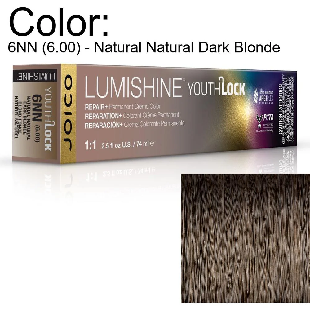 LumiShine YouthLock Permanent Creme Color - 6NN (6.00) - Natural Natural Dark Blonde / 2.5 oz. by Joico