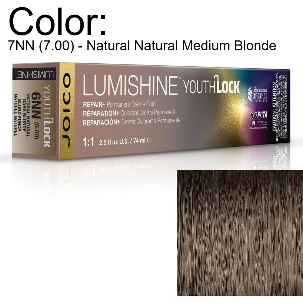 LumiShine YouthLock Permanent Creme Color - 7NN (7.00) - Natural Natural Medium Blonde / 2.5 oz. by Joico