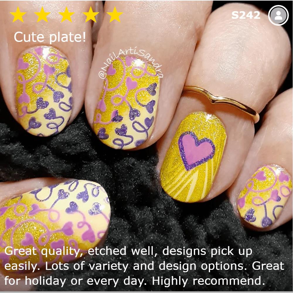 Maniology Classic Beauty Hearts + Stars - Nail Stamping Plate - Image 8