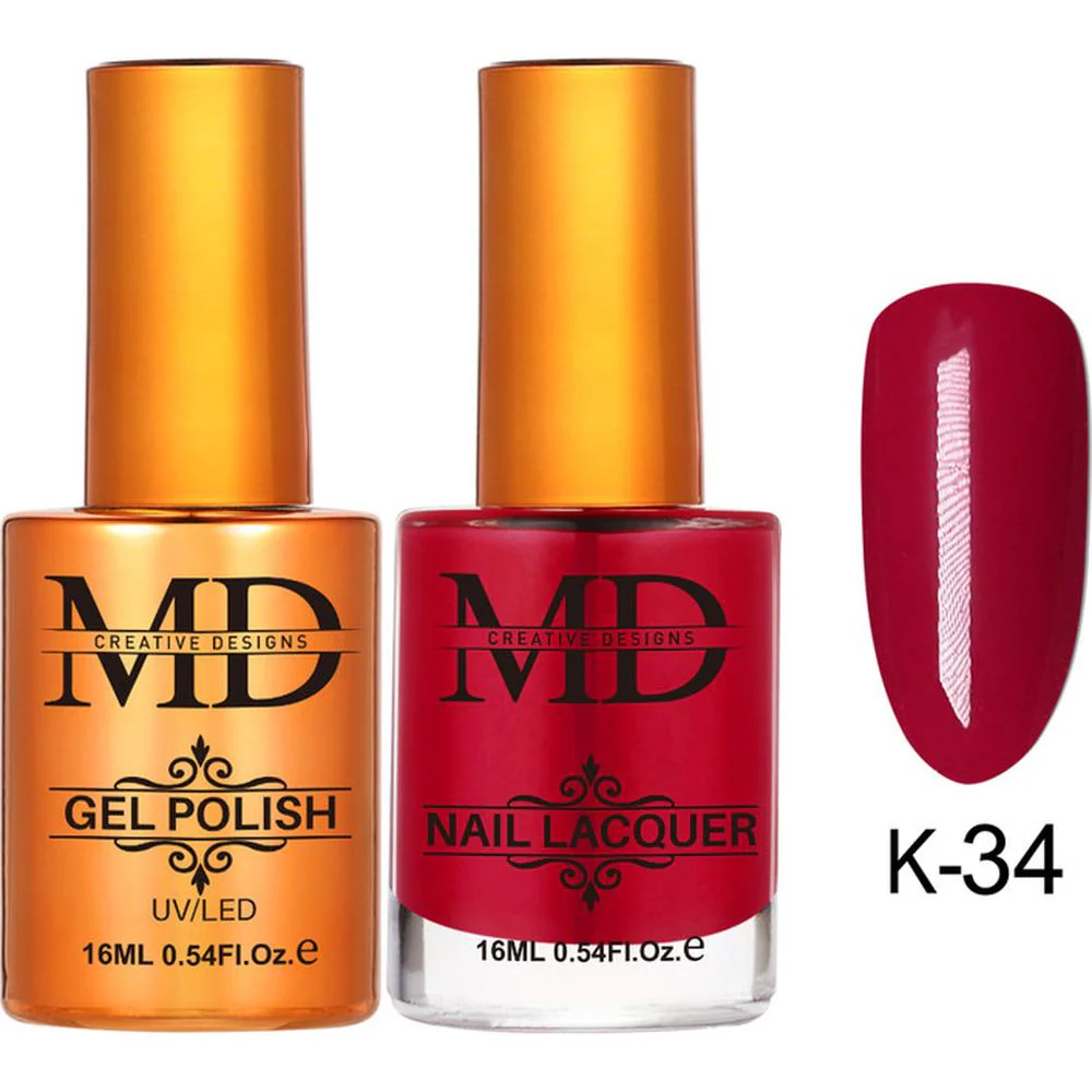 MD Nail Duo 2-in-1 Gel Polish 0.54 oz. + Nail Lacquer 0.54 oz. #K034