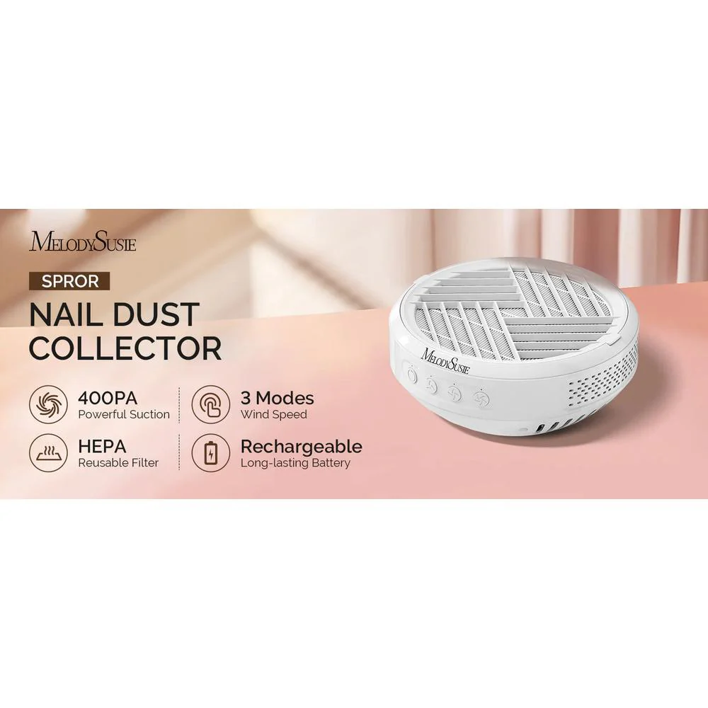 MelodySusie SProR Cordless & Rechargeable Nail Dust Collector - White - Image 10