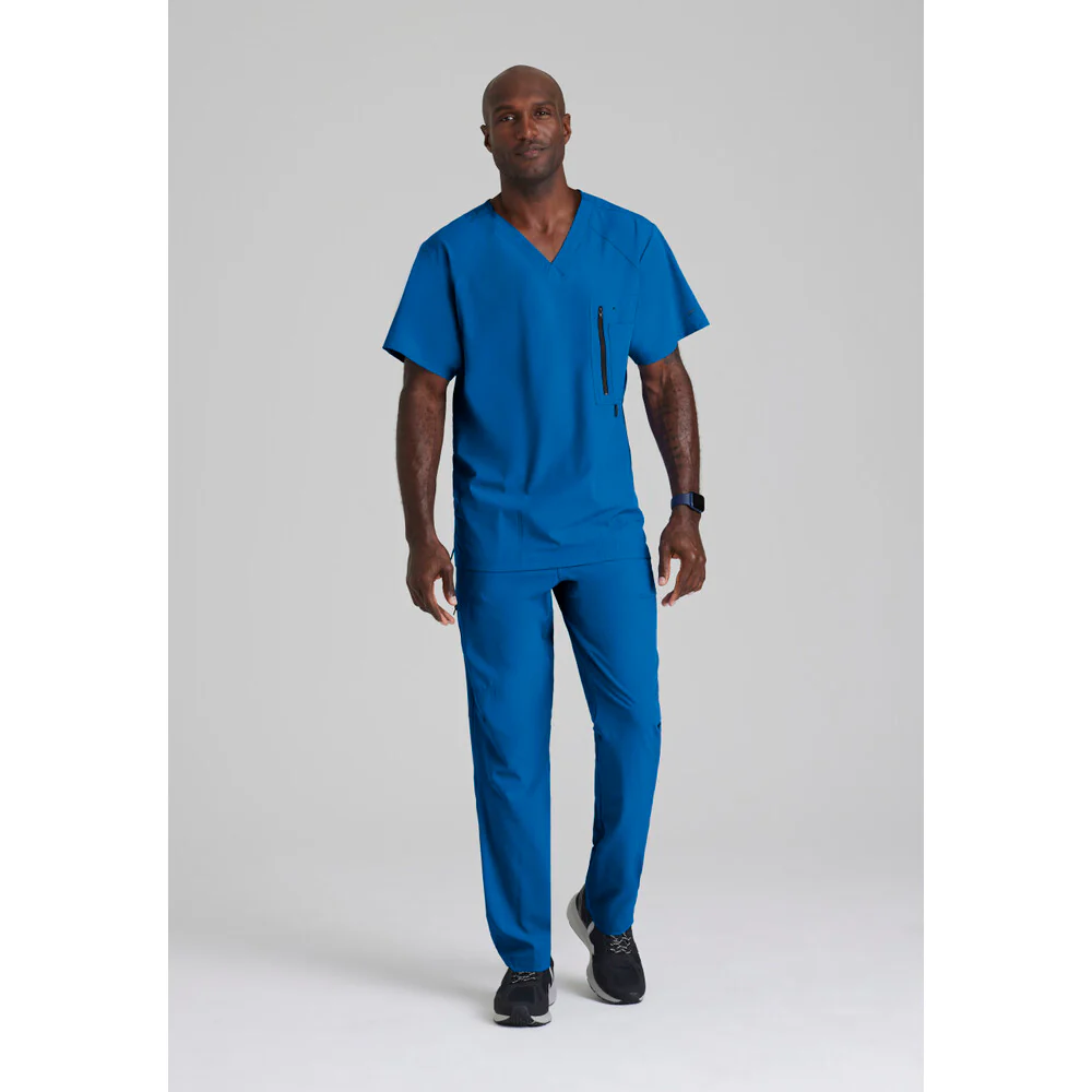 Men's Amplify Scrub Top - Barco One Collection / Color - New Royal / Fit - Regular / Sizes - XS, S, M, L, XL, 2XL, 3XL by Barco Uniforms - Image 2