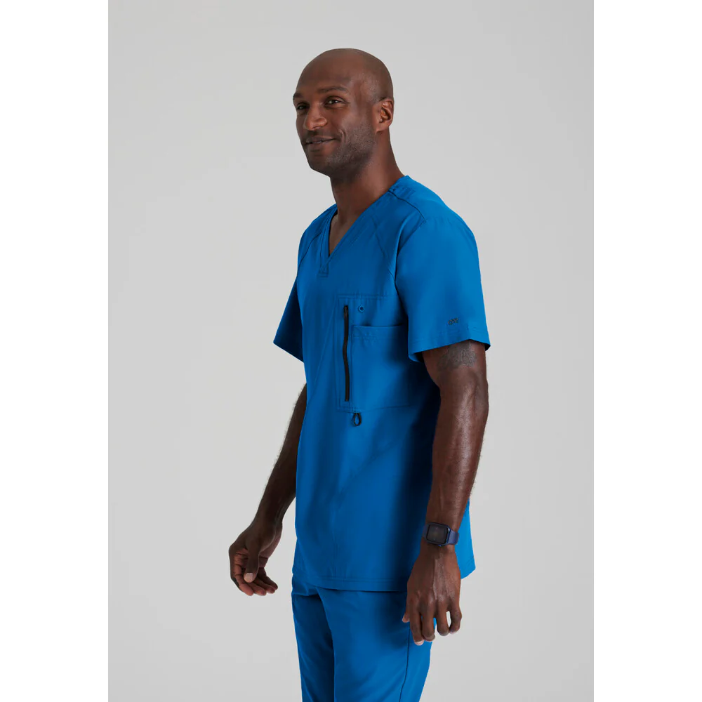 Men's Amplify Scrub Top - Barco One Collection / Color - New Royal / Fit - Regular / Sizes - XS, S, M, L, XL, 2XL, 3XL by Barco Uniforms - Image 3