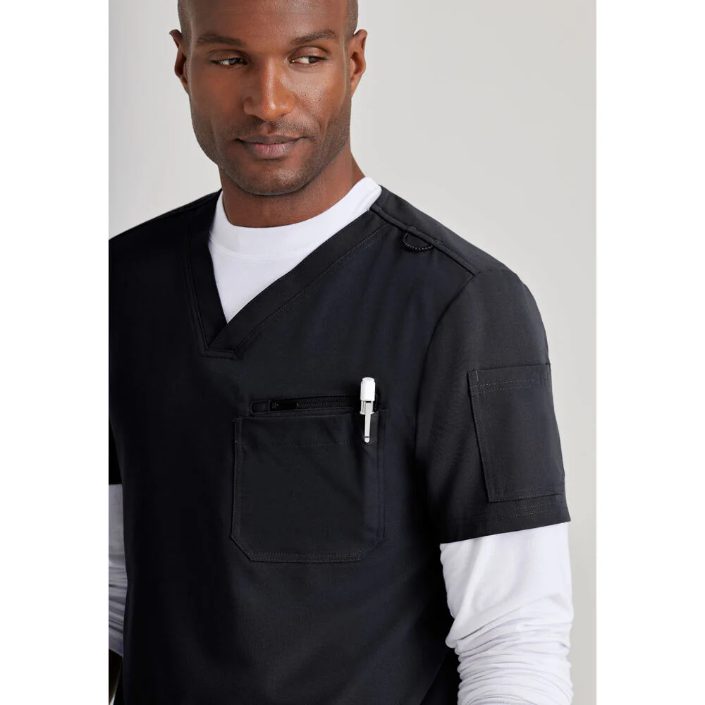 Men's Rally Scrub Top - Barco Unify Collection / Color - Black / Fit - Regular / Sizes - XS, S, M, L, XL, 2XL, 3XL by Barco Uniforms - Image 5