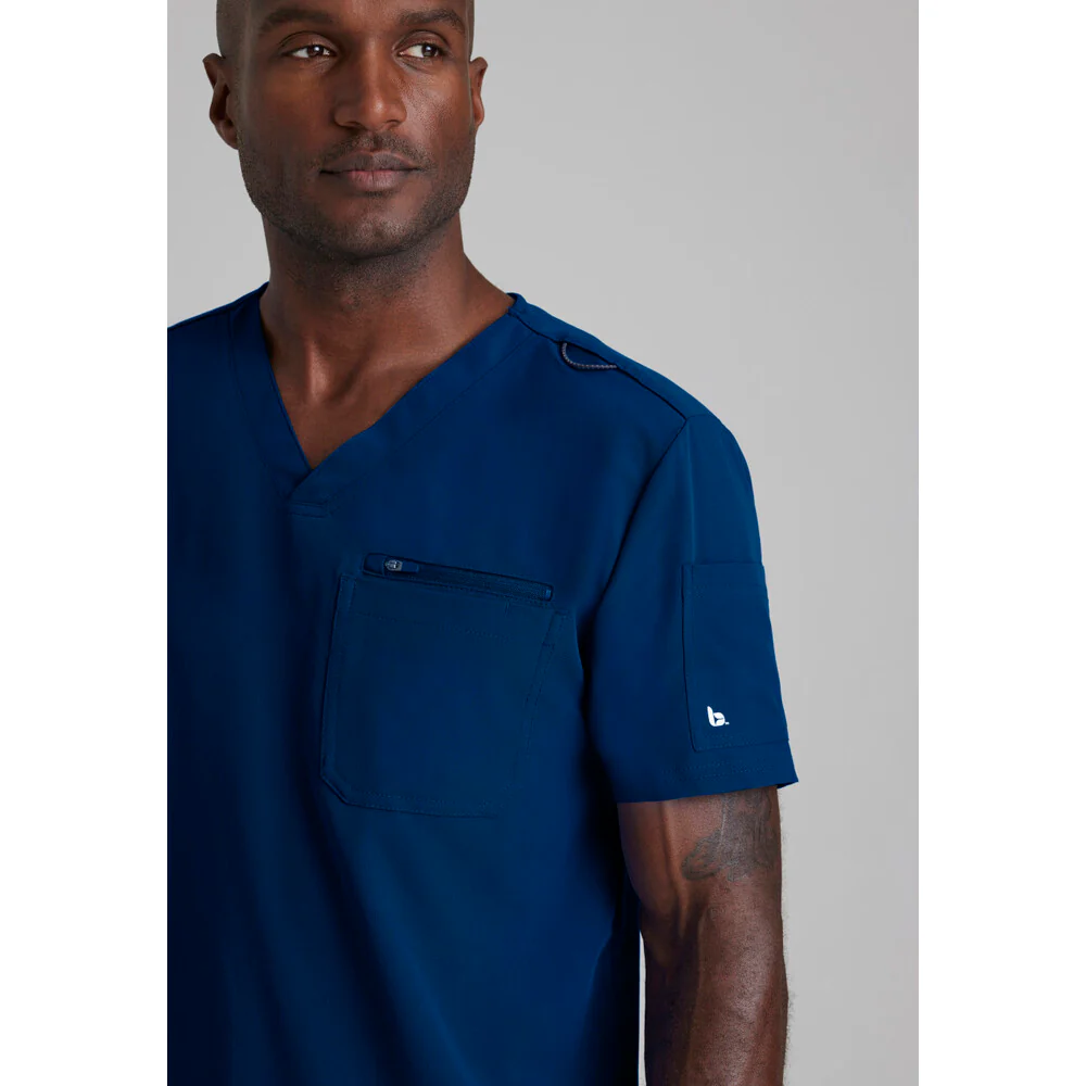 Men's Rally Scrub Top - Barco Unify Collection / Color - Indigo / Fit - Regular / Sizes - XS, S, M, L, XL, 2XL, 3XL by Barco Uniforms - Image 4