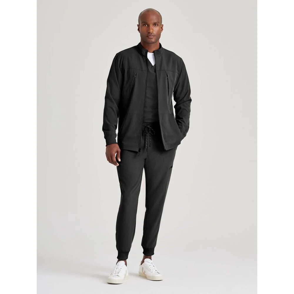 Men's Rally Warm-Up Scrub Jacket - Barco Unify Collection / Color - Black / Fit - Regular / Sizes - XS, S, M, L, XL, 2XL, 3XL by Barco Uniforms
