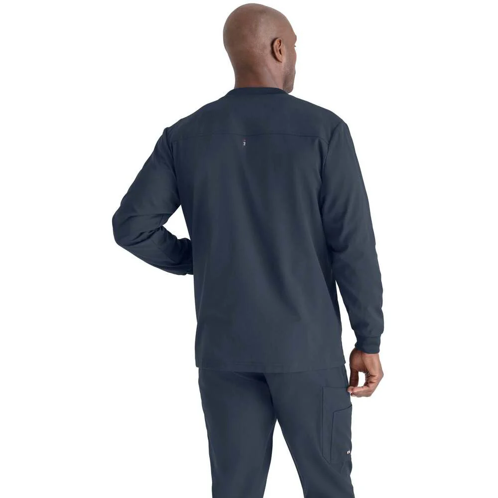 Men's React Warmup Scrub Jacket - Greys Anatomy Spandex Stretch Collection / Color - Steel / Fit - Regular / Sizes - XS, S, M, L, XL, 2XL, 3XL by Barco Uniforms - Image 3