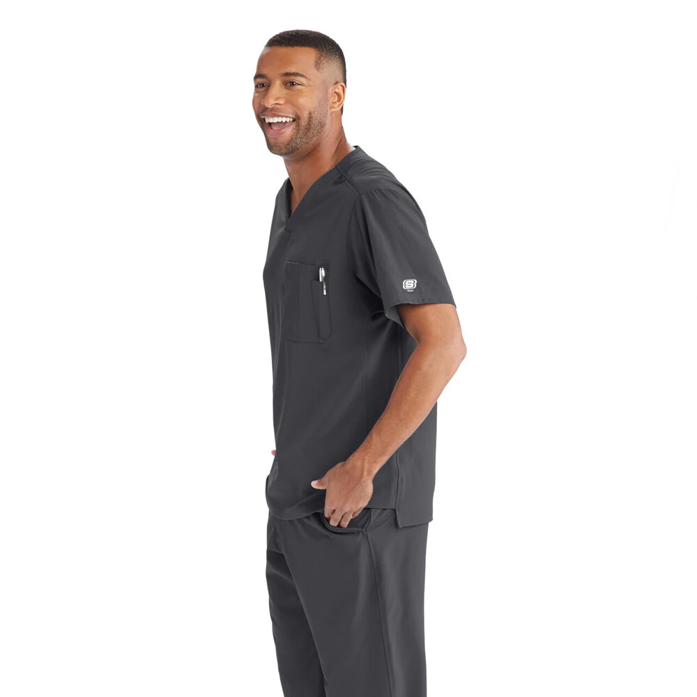 Men's Structure Scrub Top - Skechers Collection / Color - Pewter / Fit - Regular / Sizes - XS, S, M, L, XL, 2XL, 3XL by Barco Uniforms - Image 4