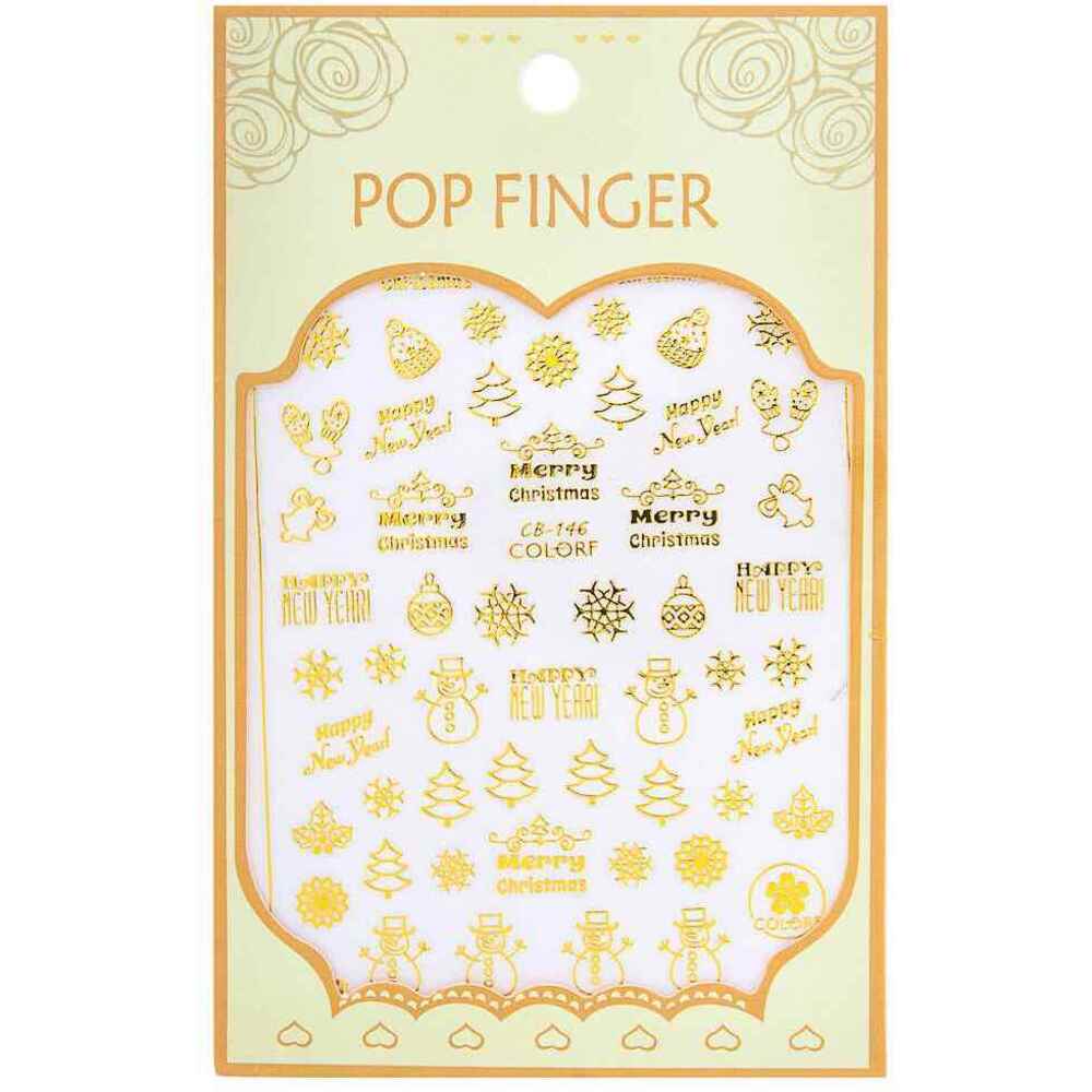 Metallic Christmas Nail Art Sticker Decal - Pack #2 - Each