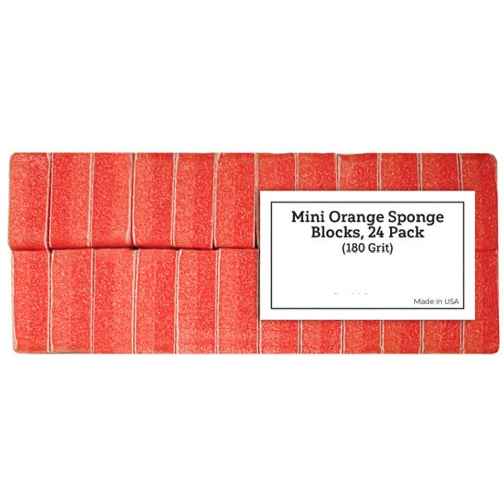 Mini Orange Sponge Blocks - 180 Grit / 24 Pack - Image 2
