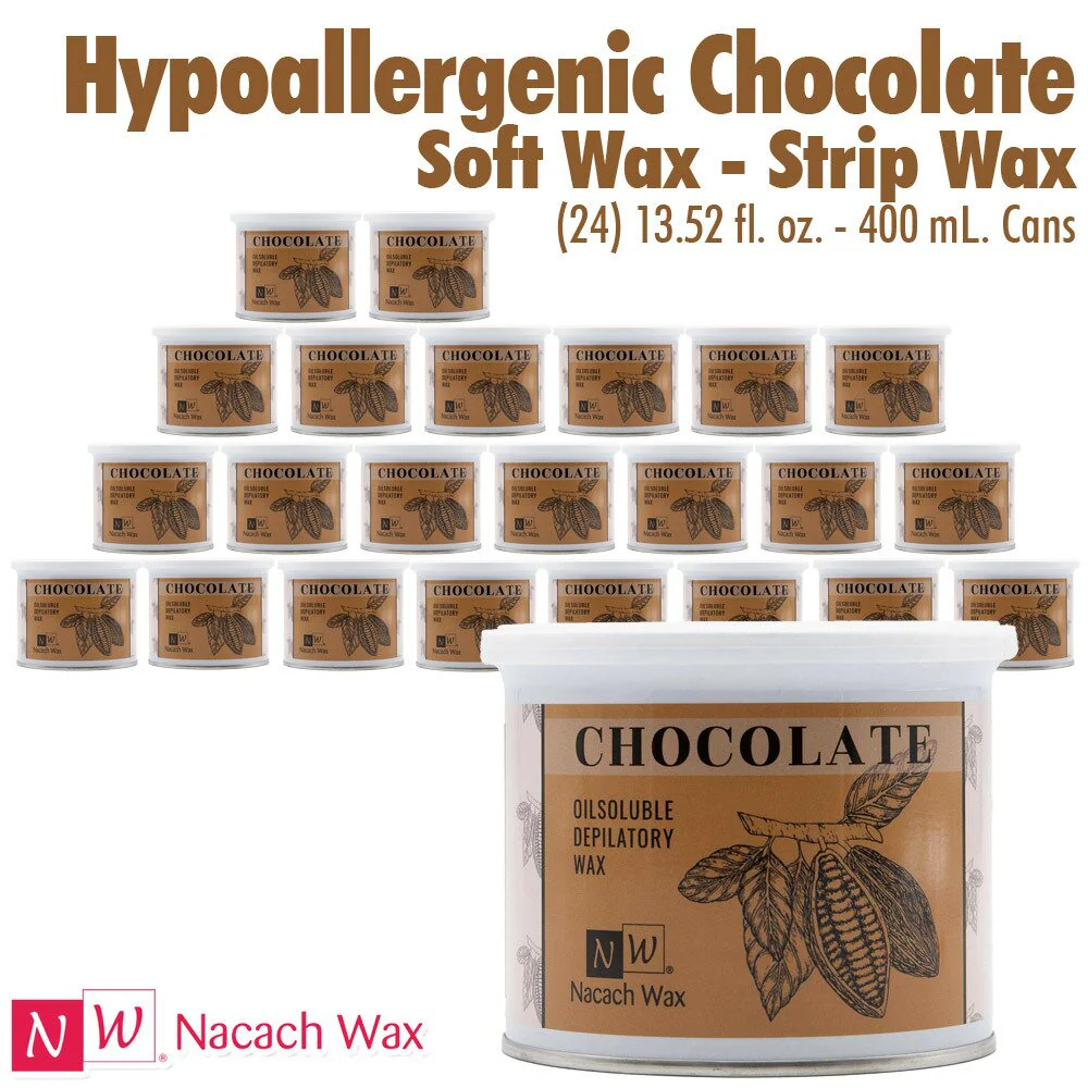Hypoallergenic Chocolate Soft Wax - Strip Wax / (24) 13.52 fl. oz. - 400 mL. Cans by Nacach Wax - Image 5