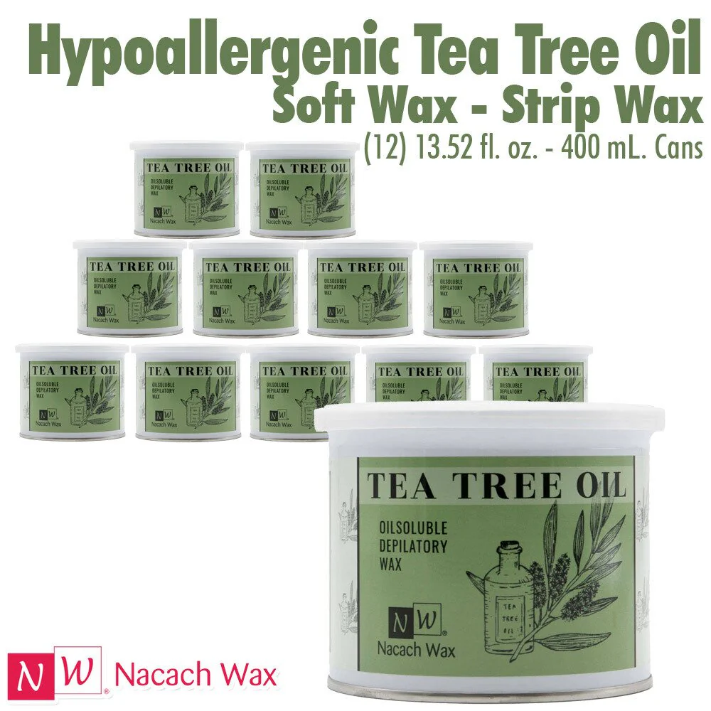 Hypoallergenic Tea Tree Oil Soft Wax - Strip Wax / (12) 13.52 fl. oz. - 400 mL. Cans by Nacach Wax - Image 6