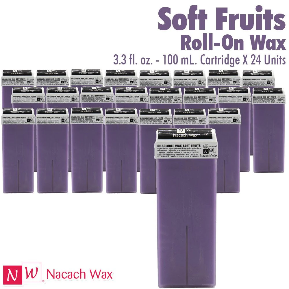 Soft Fruits Roll-On Wax - Soft Strip Wax / 3.3 fl. oz. - 100 mL. Each X 24 Units = Case of 24 by Nacach Wax