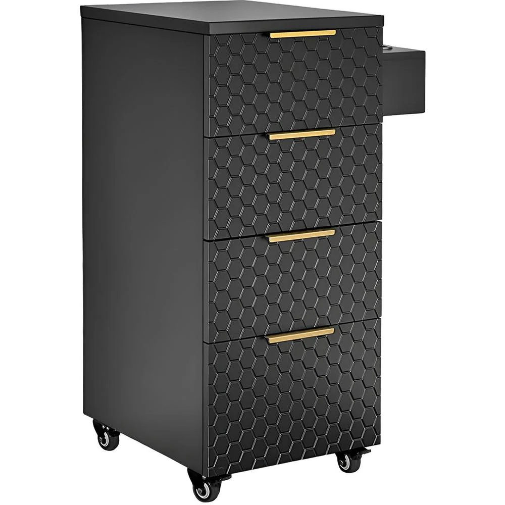 Noelle Salon Trolley / 4 Storage Drawers Plus Tool Holder on Wheels for Salon Convenience / White by Deco Salon Furniture - Image 2