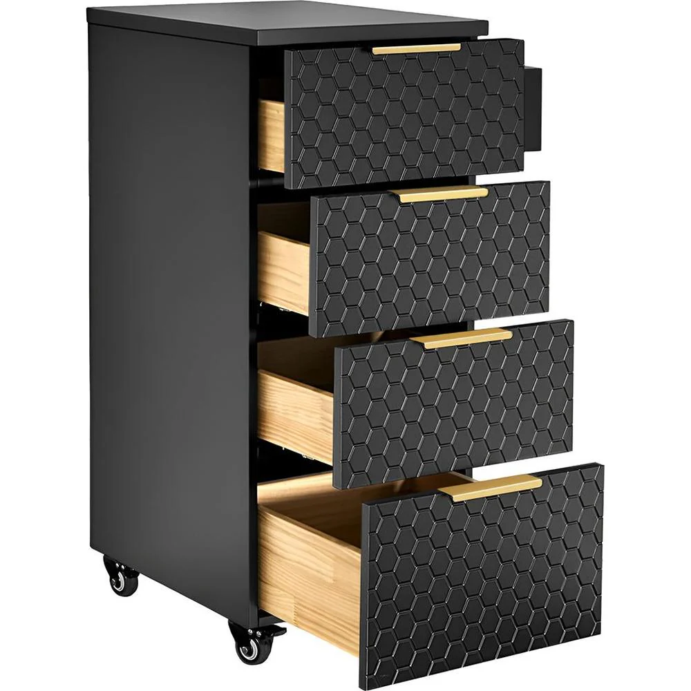 Noelle Salon Trolley / 4 Storage Drawers Plus Tool Holder on Wheels for Salon Convenience / White by Deco Salon Furniture - Image 3