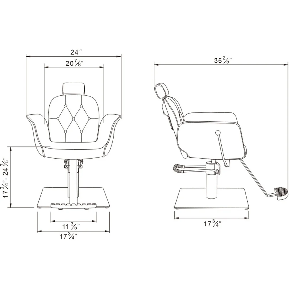 Noir Reclining Hydraulic All-Purpose Salon Chair by DIR Salon Furniture - Image 16