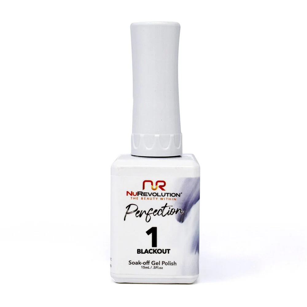 NR Perfection Gel Polish - #PFG001 Blackout by NuRevolution / 15 mL. Gel Polish