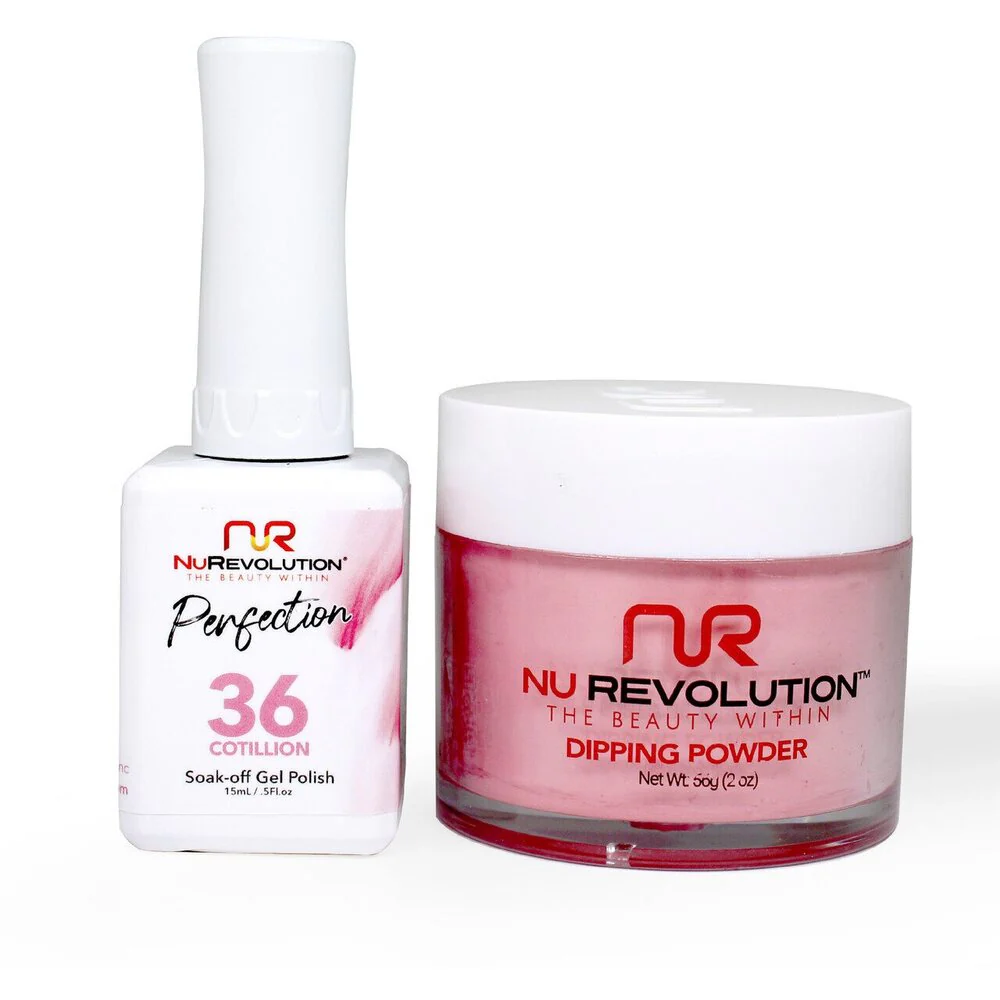 NR Perfection Set: Gel Polish + Dip/Acrylic Powder - #PFS036 Sizzle by NuRevolution / 15 mL. Gel Polish + 2 oz. Dip/Acrylic Powder