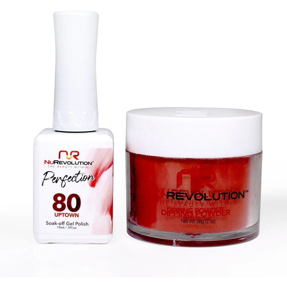 NR Perfection Set: Gel Polish + Dip/Acrylic Powder - #PFS080 Magnetite by NuRevolution / 15 mL. Gel Polish + 2 oz. Dip/Acrylic Powder