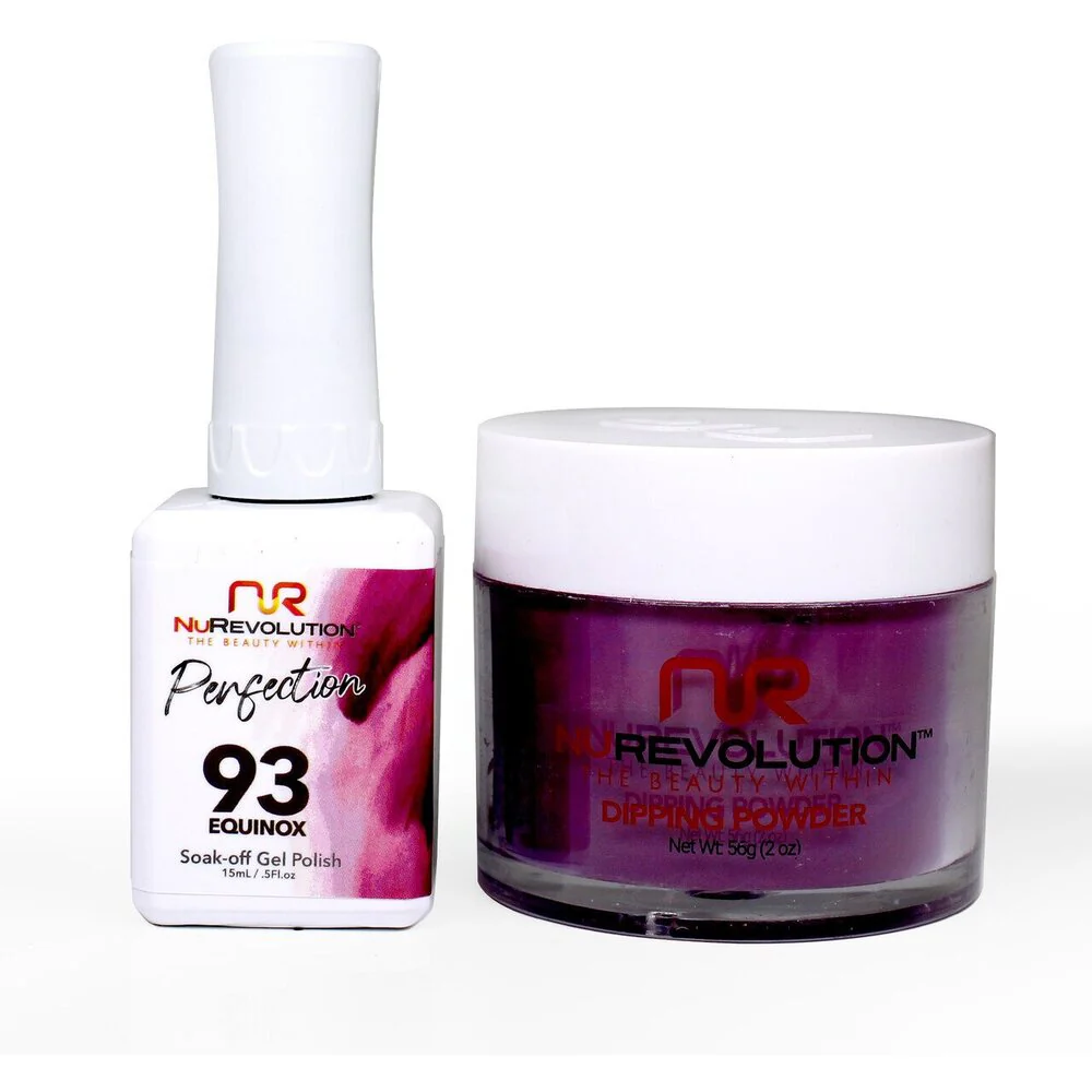 NR Perfection Set: Gel Polish + Dip/Acrylic Powder - #PFS093 Slate by NuRevolution / 15 mL. Gel Polish + 2 oz. Dip/Acrylic Powder