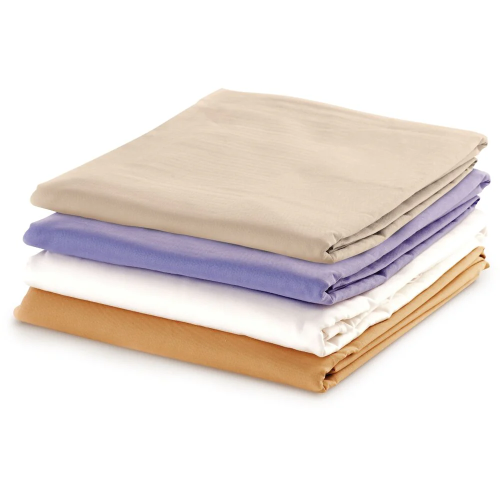 NRG® Cotton Poly Massage Sheet Set - White / 1 Fitted Massage Sheet (77" x 36" x 7") + 1 Flat Massage Sheet (100" x 63") + 1 Crescent Massage Cover (13" x 13" x 5") by NRG - Image 2