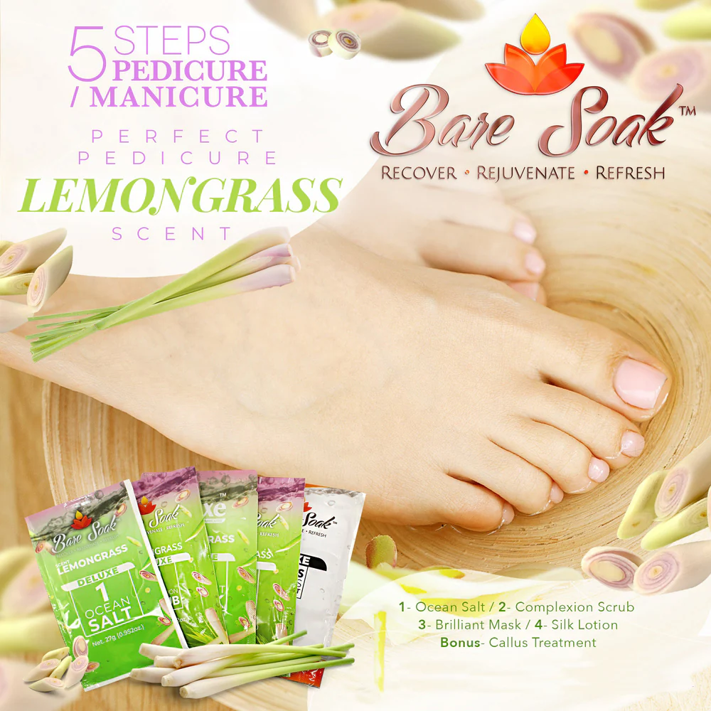 NuRevolution Bare Soak 5-in-1 Pedicure & Manicure in a Box - Lemongrass / 1 Set - Image 2