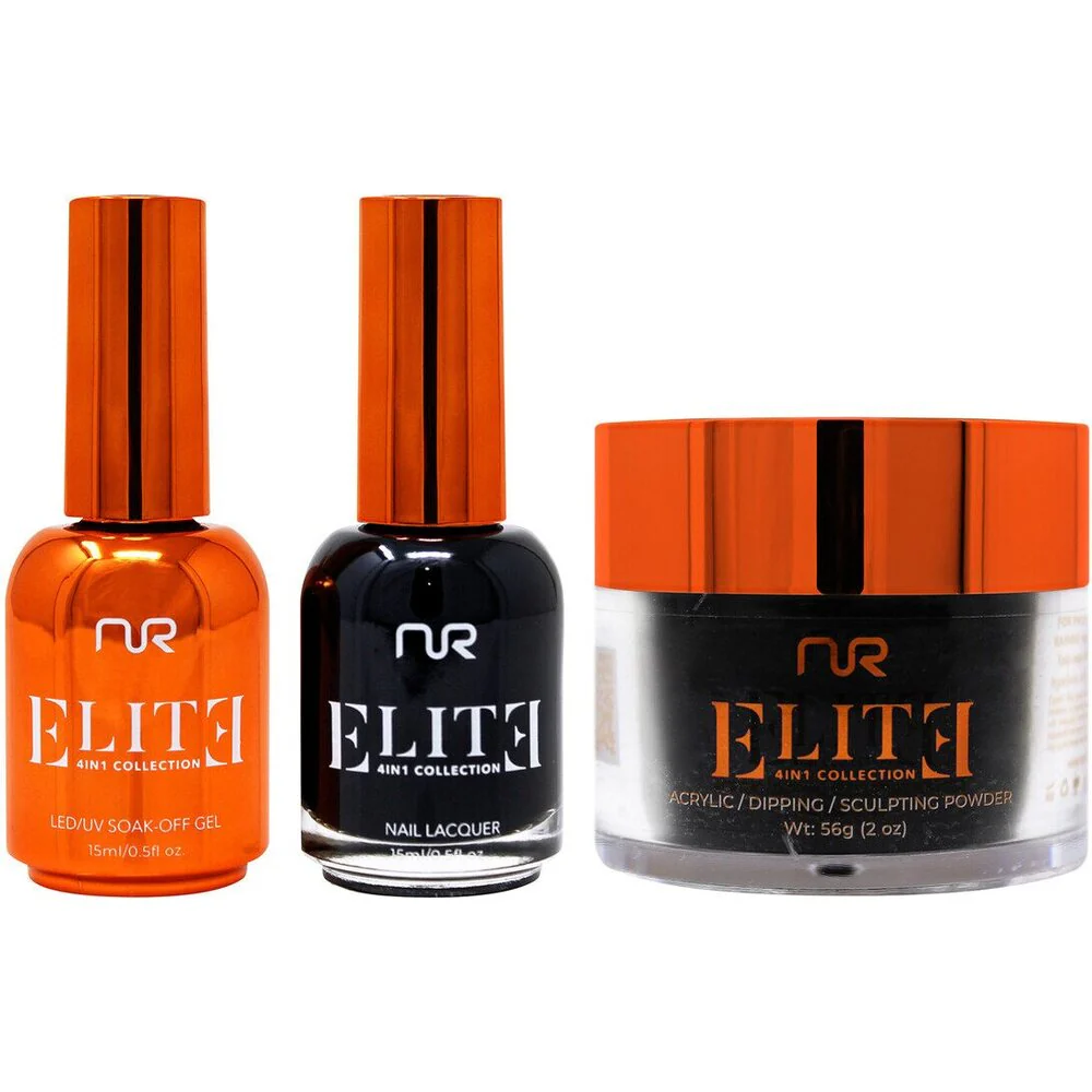 NuRevolution Elite 4-in-1 - LED/UV Soak Off Gel Polish 0.5 oz. + Nail Lacquer 0.5 oz. + Acrylic - Dipping - Sculpting Powder 2 oz. - #EMS02 Midnight Mystery