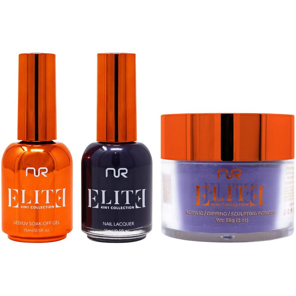 NuRevolution Elite 4-in-1 - LED/UV Soak Off Gel Polish 0.5 oz. + Nail Lacquer 0.5 oz. + Acrylic - Dipping - Sculpting Powder 2 oz. - #EMS106 Purple Cave