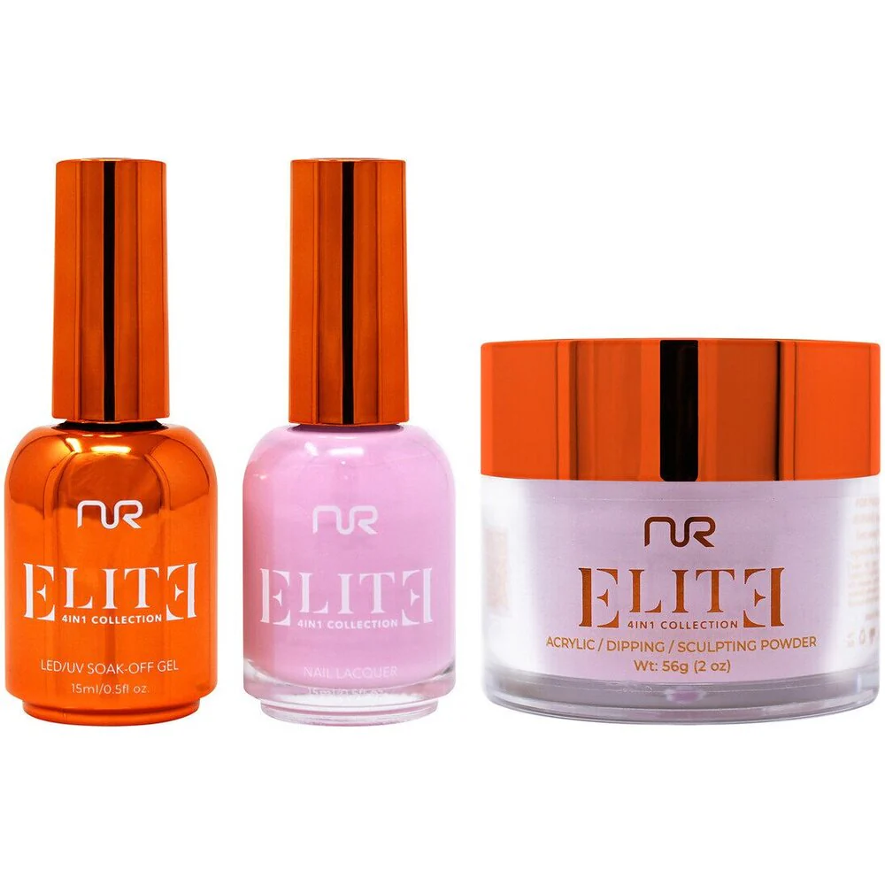 NuRevolution Elite 4-in-1 - LED/UV Soak Off Gel Polish 0.5 oz. + Nail Lacquer 0.5 oz. + Acrylic - Dipping - Sculpting Powder 2 oz. - #EMS15 Orchid Opulence