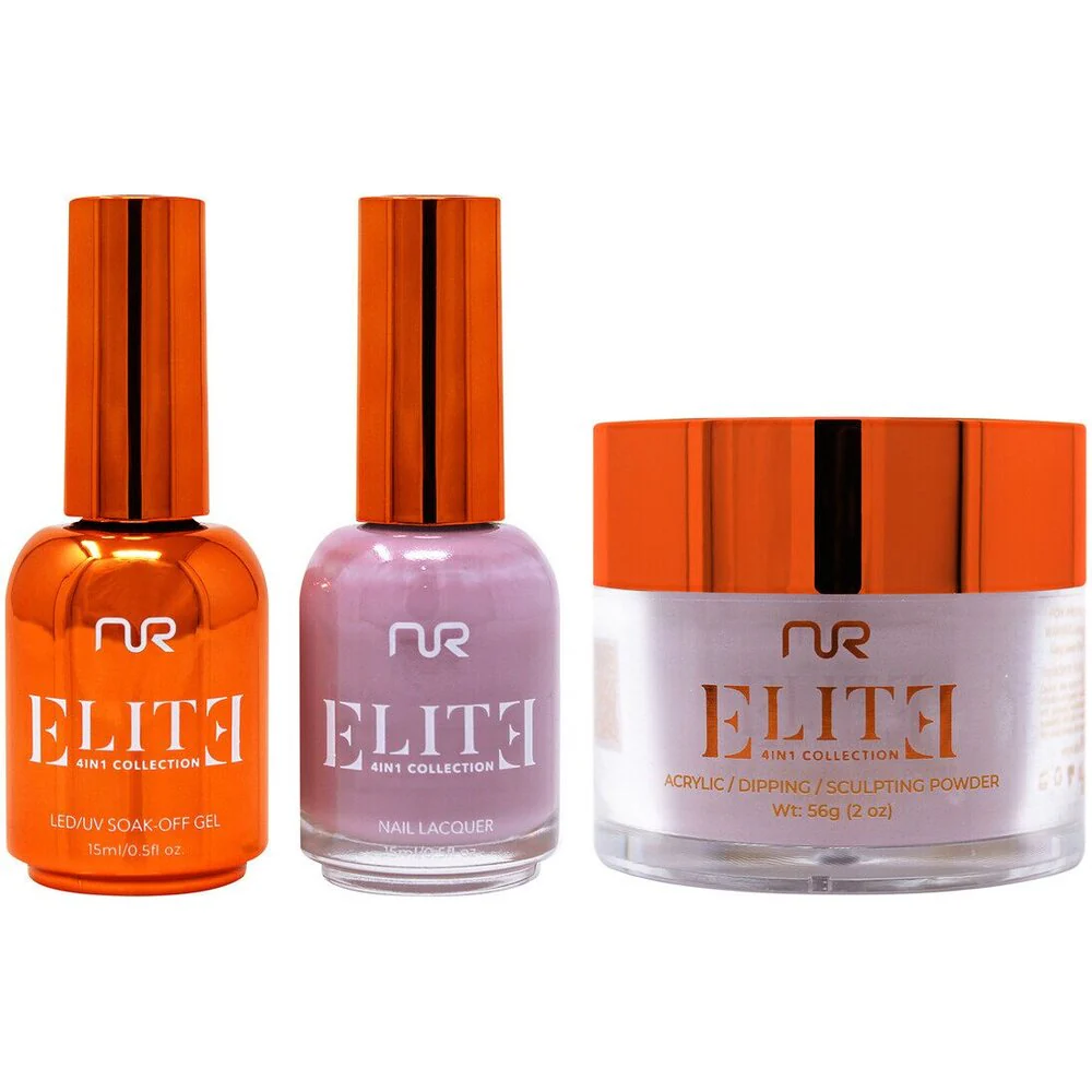NuRevolution Elite 4-in-1 - LED/UV Soak Off Gel Polish 0.5 oz. + Nail Lacquer 0.5 oz. + Acrylic - Dipping - Sculpting Powder 2 oz. - #EMS21 Cool Water Rose