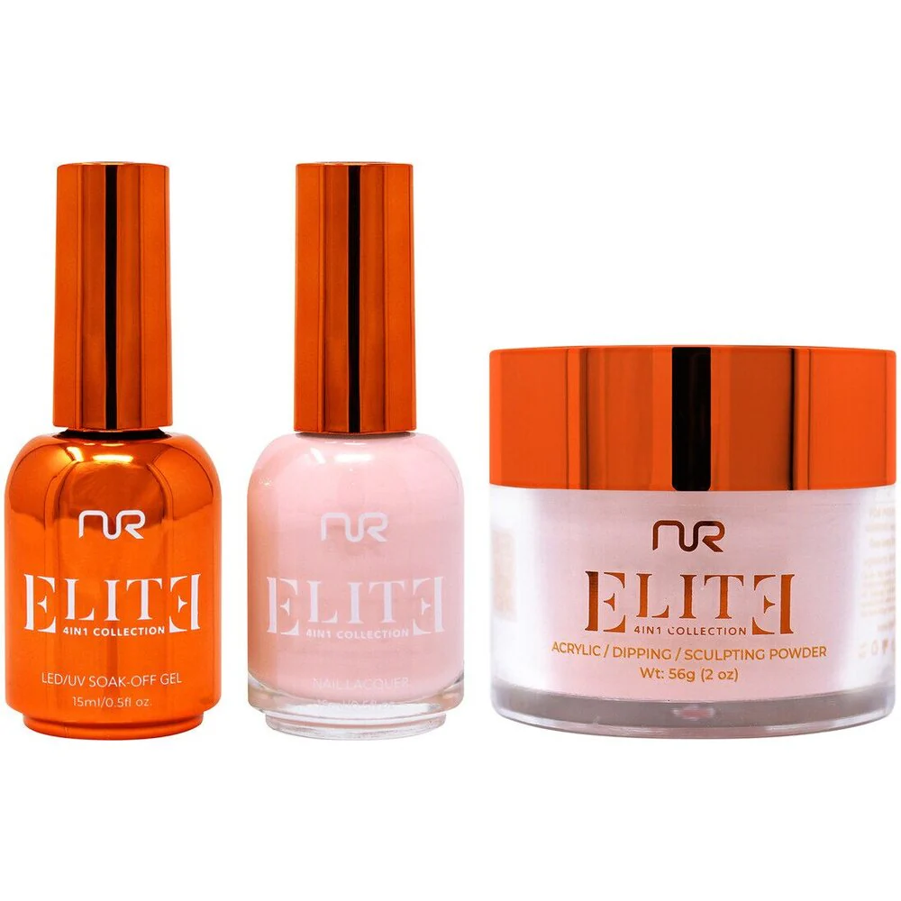 NuRevolution Elite 4-in-1 - LED/UV Soak Off Gel Polish 0.5 oz. + Nail Lacquer 0.5 oz. + Acrylic - Dipping - Sculpting Powder 2 oz. - #EMS30 Peach Parfait