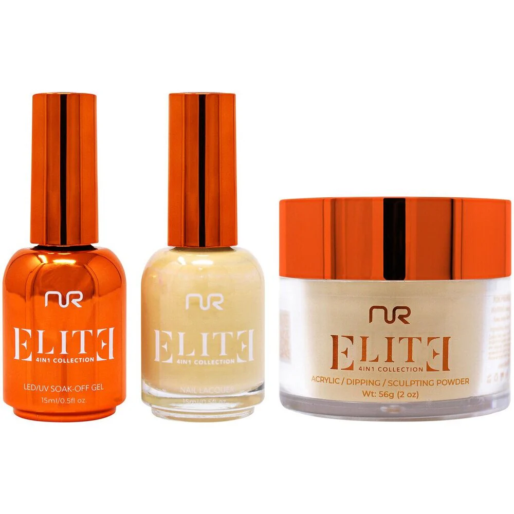 NuRevolution Elite 4-in-1 - LED/UV Soak Off Gel Polish 0.5 oz. + Nail Lacquer 0.5 oz. + Acrylic - Dipping - Sculpting Powder 2 oz. - #EMS47 Custard Crush
