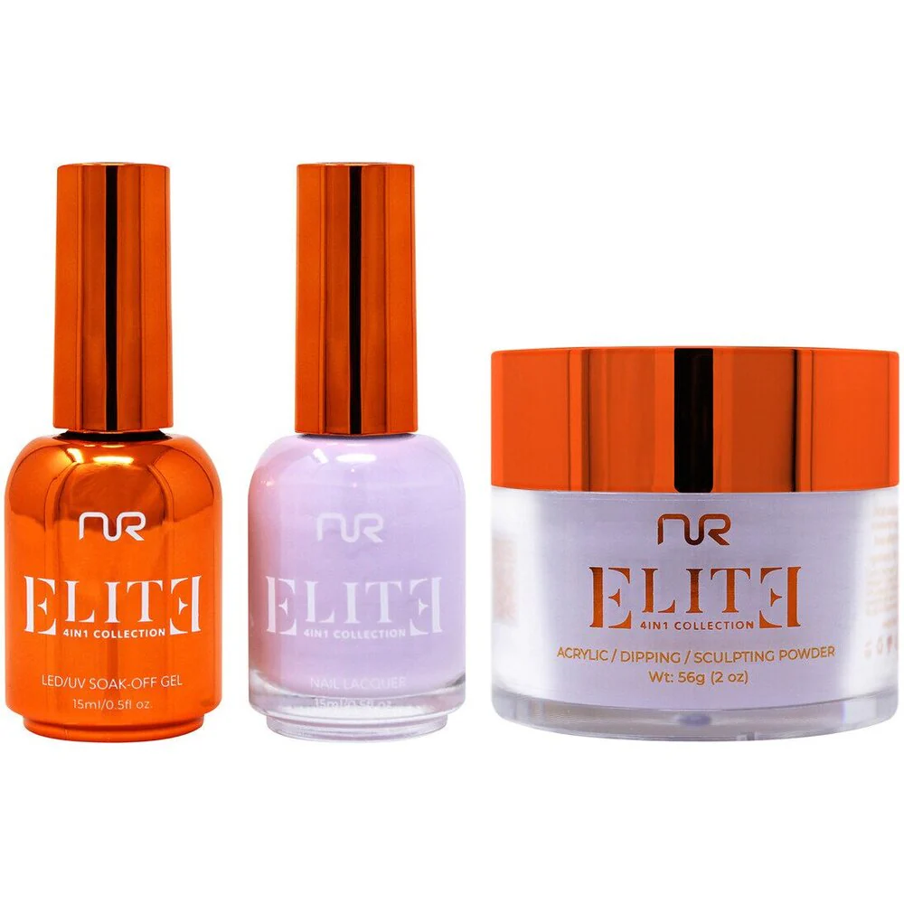 NuRevolution Elite 4-in-1 - LED/UV Soak Off Gel Polish 0.5 oz. + Nail Lacquer 0.5 oz. + Acrylic - Dipping - Sculpting Powder 2 oz. - #EMS55 Lilac Lullaby