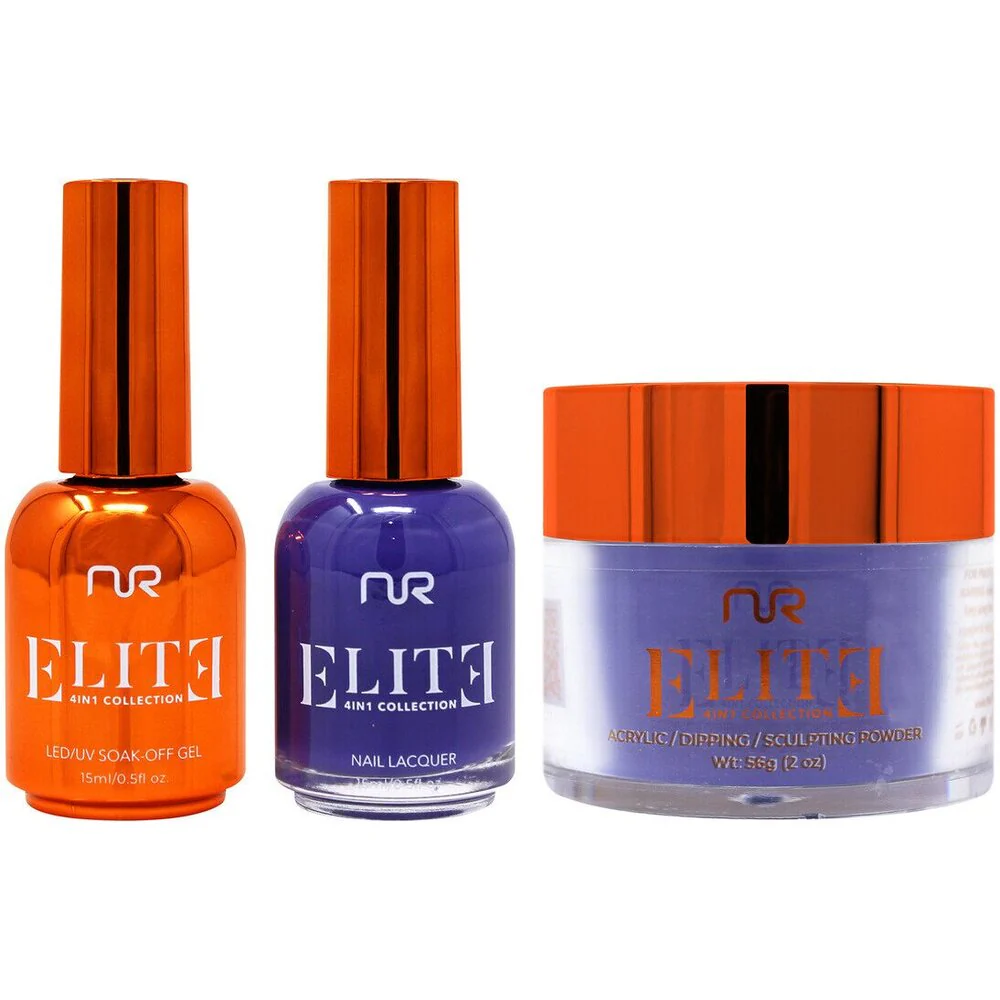 NuRevolution Elite 4-in-1 - LED/UV Soak Off Gel Polish 0.5 oz. + Nail Lacquer 0.5 oz. + Acrylic - Dipping - Sculpting Powder 2 oz. - #EMS58 Midnight Magic