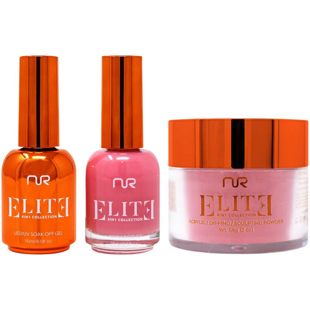 NuRevolution Elite 4-in-1 - LED/UV Soak Off Gel Polish 0.5 oz. + Nail Lacquer 0.5 oz. + Acrylic - Dipping - Sculpting Powder 2 oz. - #EMS70 Salmon Splash