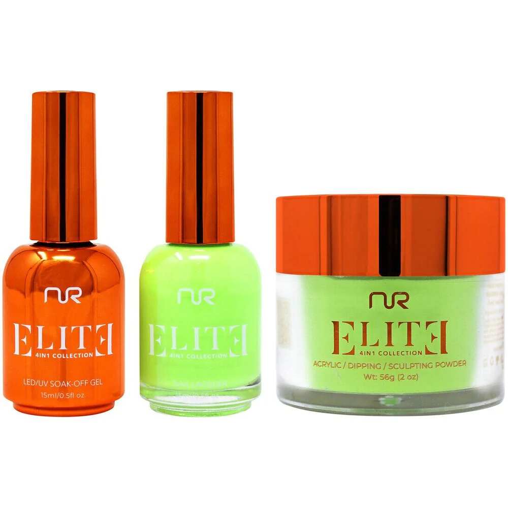 NuRevolution Elite 4-in-1 - LED/UV Soak Off Gel Polish 0.5 oz. + Nail Lacquer 0.5 oz. + Acrylic - Dipping - Sculpting Powder 2 oz. - #EMS81 Apple Green