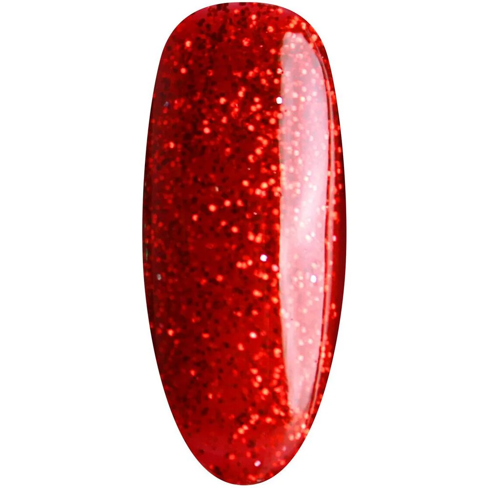 NuRevolution Elite Duo - LED/UV Soak Off Gel Polish 0.5 oz. + Nail Lacquer 0.5 oz. - #EGP120 Ruby Red Glitz - Image 2