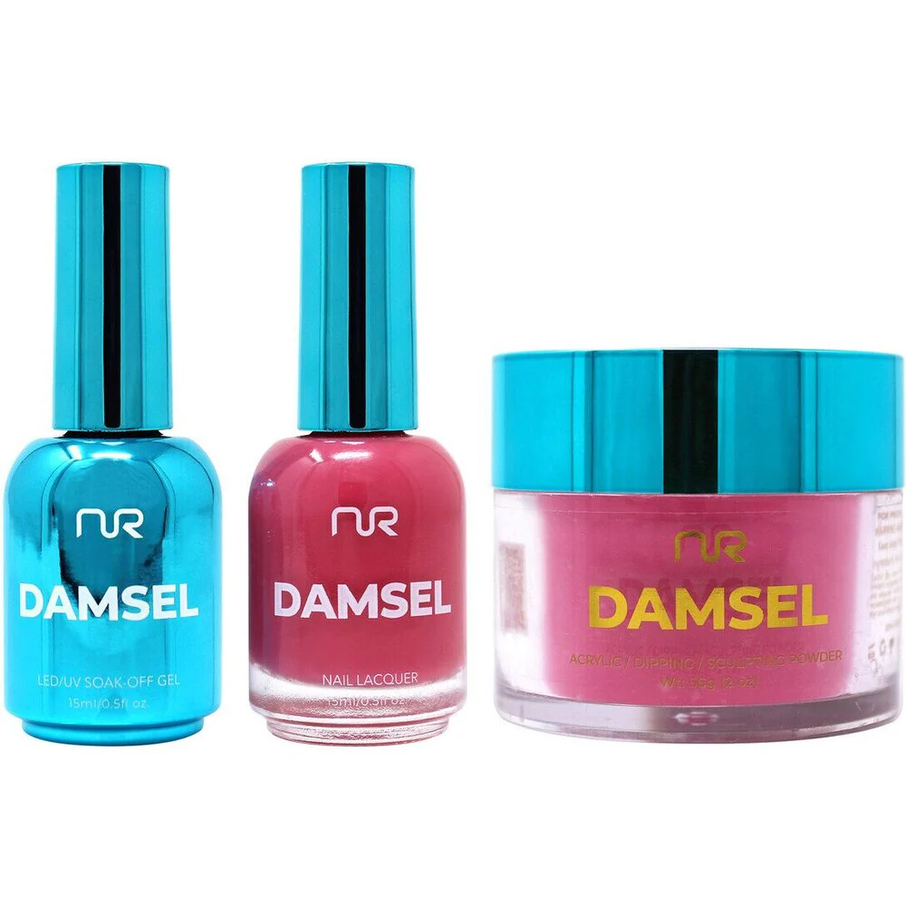 NuRevolution Lavish 4-in-1 - LED/UV Soak Off Gel Polish 0.5 oz. + Nail Lacquer 0.5 oz. + Acrylic - Dipping - Sculpting Powder 2 oz. - #LMS50 Pop Strawberry