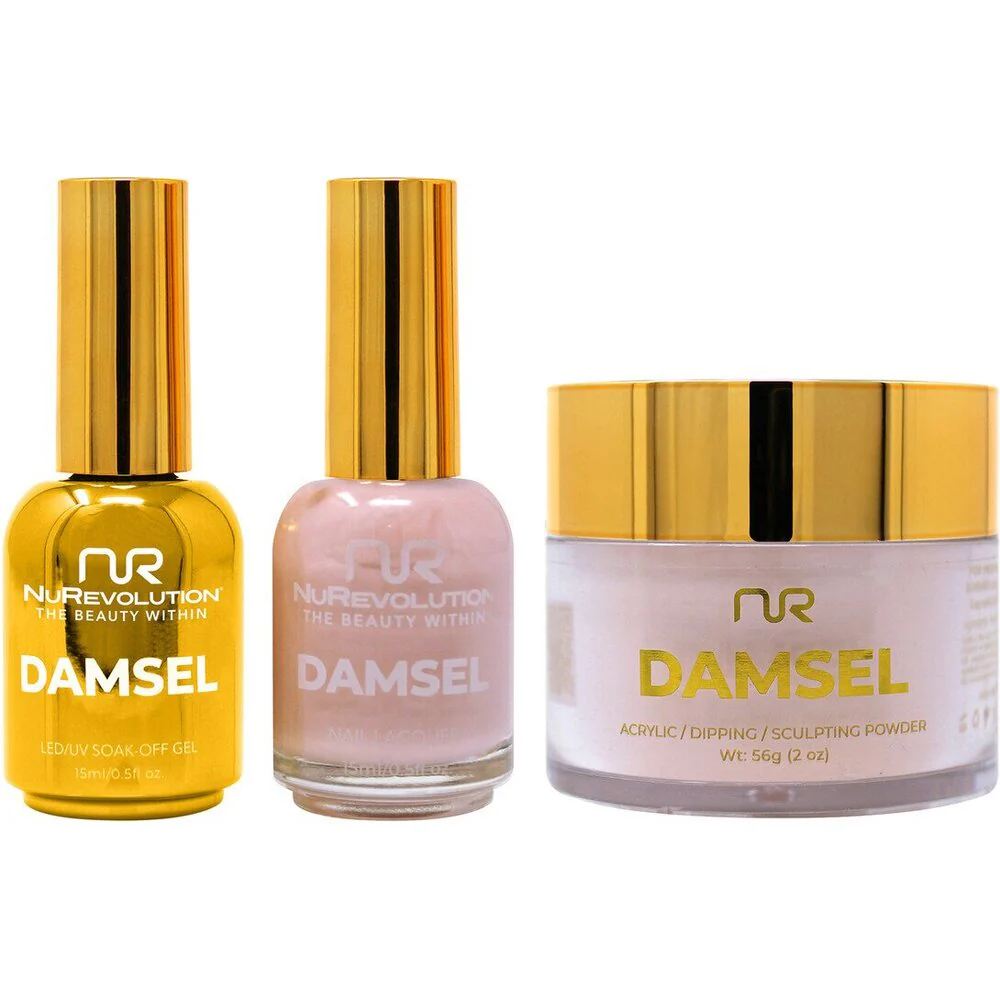 NuRevolution Noble 4-in-1 - LED/UV Soak Off Gel Polish 0.5 oz. + Nail Lacquer 0.5 oz. + Acrylic - Dipping - Sculpting Powder 2 oz. - #NMS15 Tan Temptation