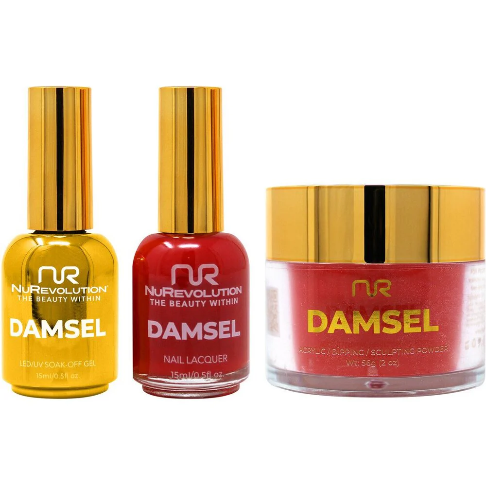 NuRevolution Noble 4-in-1 - LED/UV Soak Off Gel Polish 0.5 oz. + Nail Lacquer 0.5 oz. + Acrylic - Dipping - Sculpting Powder 2 oz. - #NMS20 Fiesta Fever