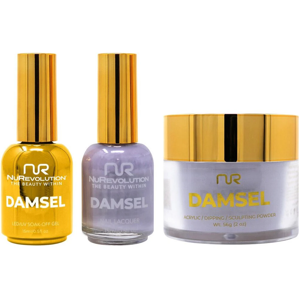 NuRevolution Noble 4-in-1 - LED/UV Soak Off Gel Polish 0.5 oz. + Nail Lacquer 0.5 oz. + Acrylic - Dipping - Sculpting Powder 2 oz. - #NMS40 Violet Visions