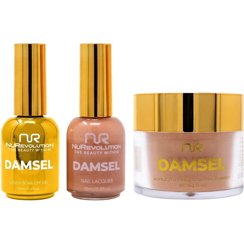 NuRevolution Noble 4-in-1 - LED/UV Soak Off Gel Polish 0.5 oz. + Nail Lacquer 0.5 oz. + Acrylic - Dipping - Sculpting Powder 2 oz. - #NMS46 Sugar Cookie