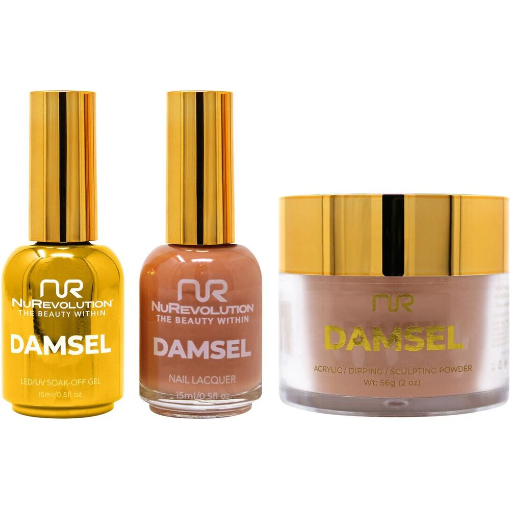 NuRevolution Noble 4-in-1 - LED/UV Soak Off Gel Polish 0.5 oz. + Nail Lacquer 0.5 oz. + Acrylic - Dipping - Sculpting Powder 2 oz. - #NMS69 Pecan Pie