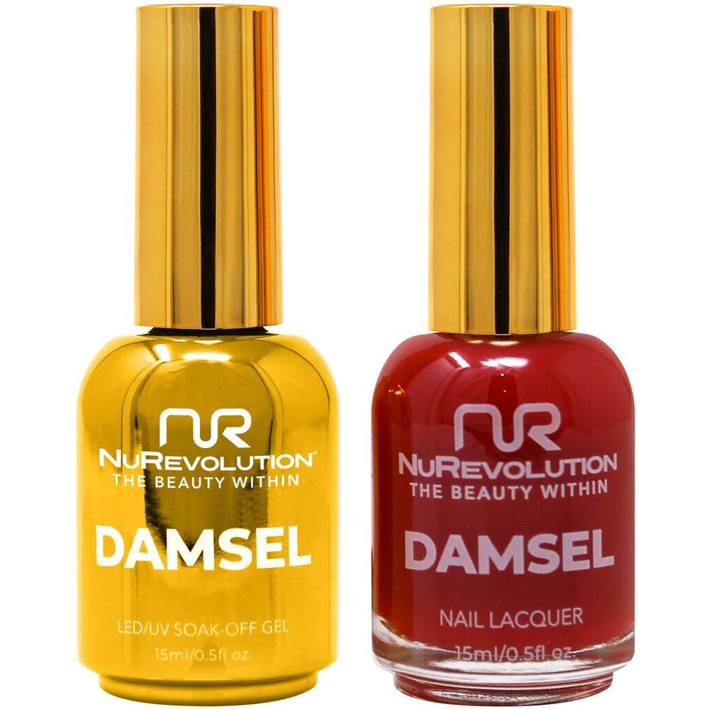 NuRevolution Noble Duo - LED/UV Soak Off Gel Polish 0.5 oz. + Nail Lacquer 0.5 oz. - #NGP107 Cherry Blaze