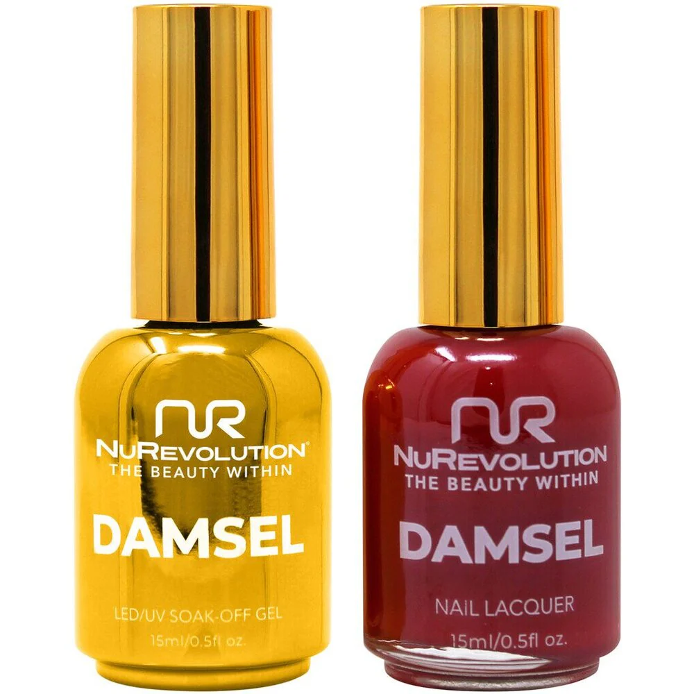 NuRevolution Noble Duo - LED/UV Soak Off Gel Polish 0.5 oz. + Nail Lacquer 0.5 oz. - #NGP109 Oxblood Oasis