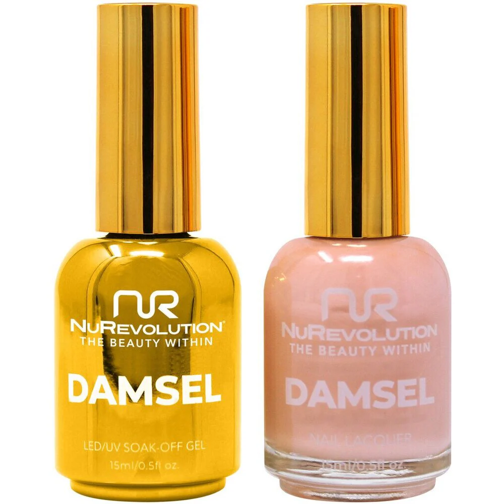 NuRevolution Noble Duo - LED/UV Soak Off Gel Polish 0.5 oz. + Nail Lacquer 0.5 oz. - #NGP17 Golden Goddness