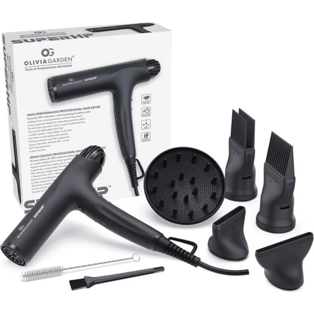Olivia Garden SuperHP High Performance Professional Hair Dryer - Black - Image 6