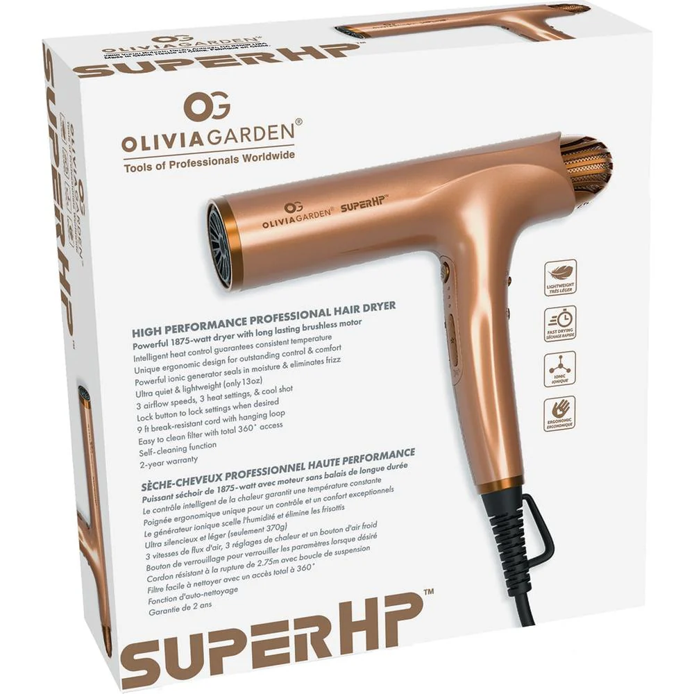 Olivia Garden SuperHP High Performance Professional Hair Dryer - Bronze - Image 7