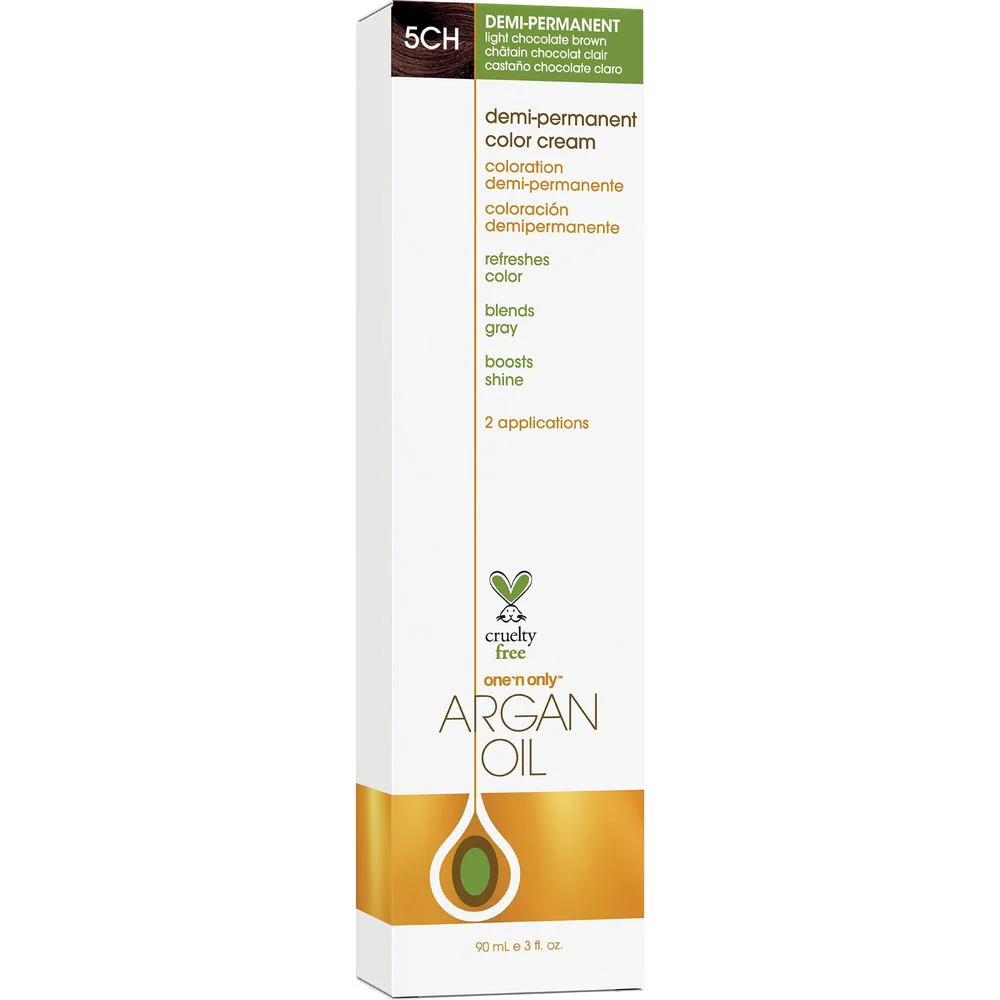One 'N Only Argan Oil Demi-Permanent Cream Color - 5CH Light Chocolate Brown / 3 oz.
